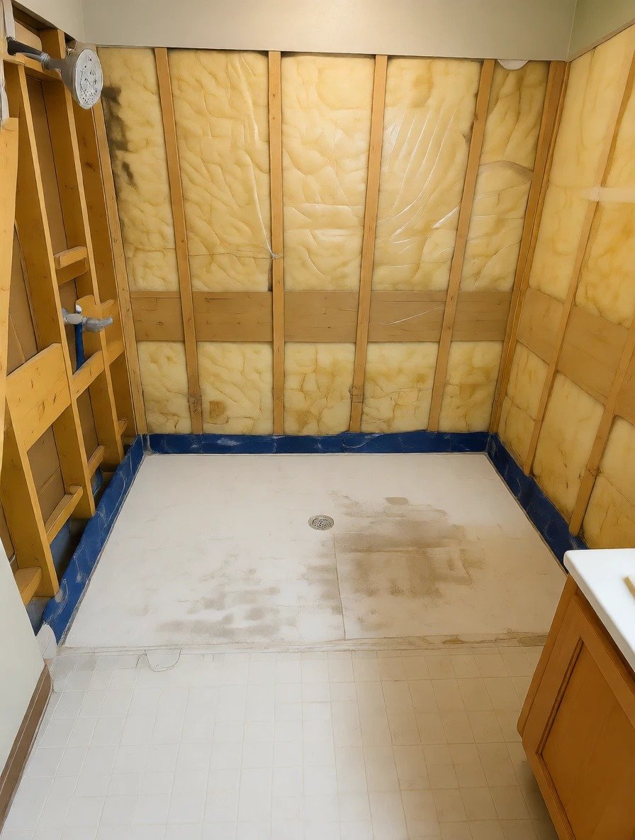 Drywall and framing during a remodel