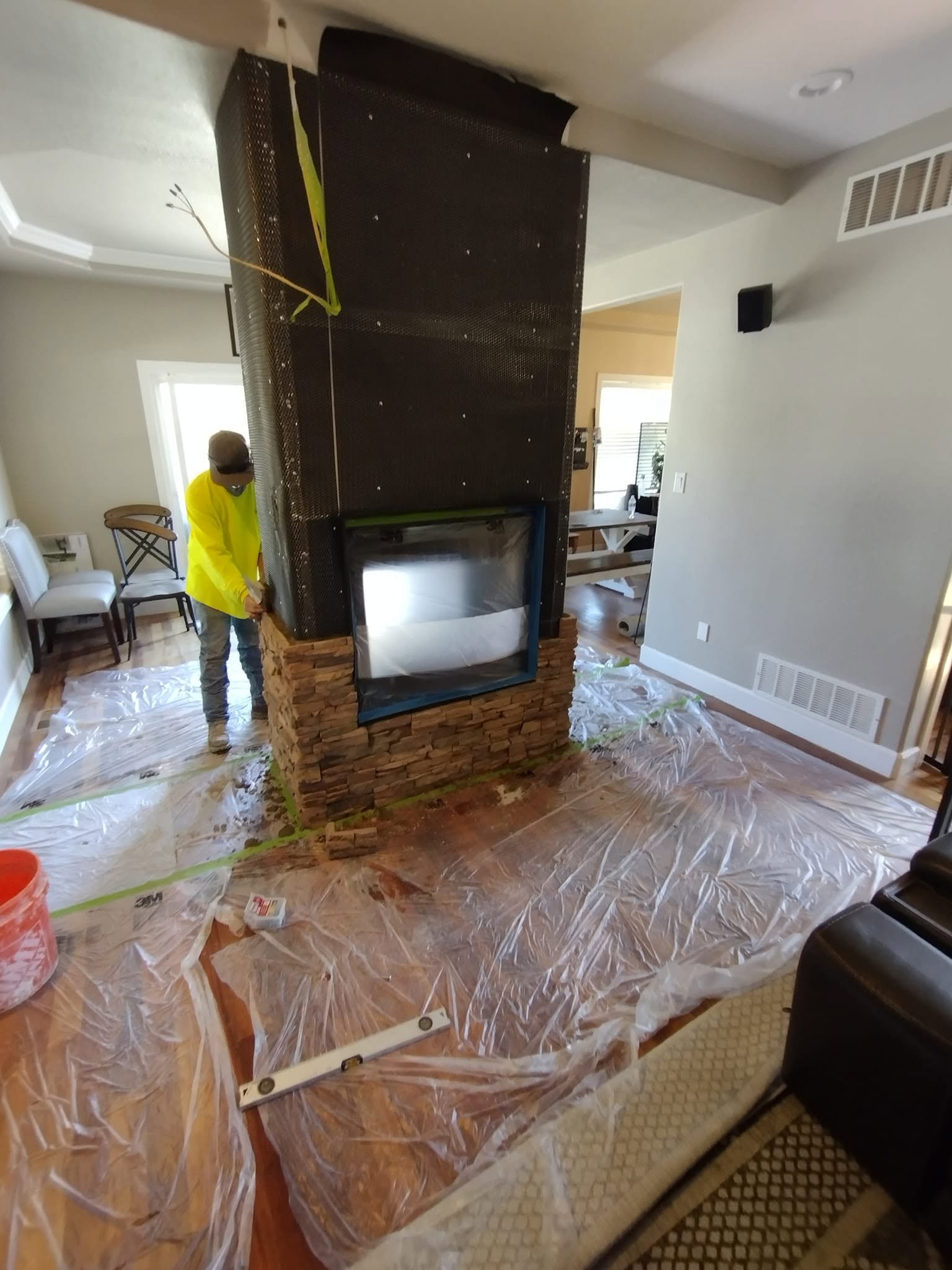 Fireplace Lath Install — Chess Remodels project